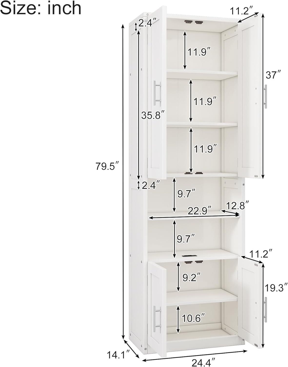 Queen Size Murphy Bed Chest with Desk and Side Storage Cabinet, Solid Pine, Foldable K896821
