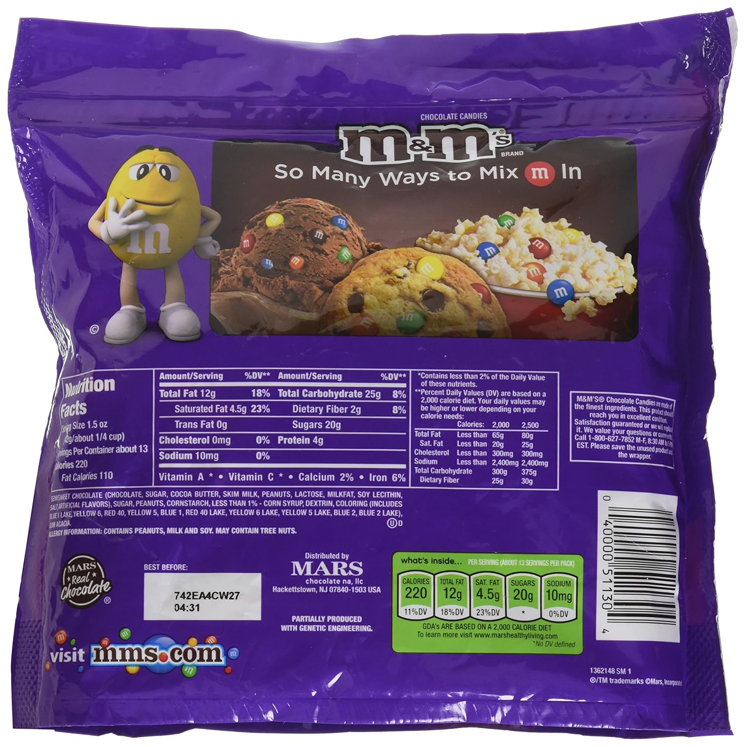 Peanut Dark Chocolate Candy, 19.2 Ounce K91897