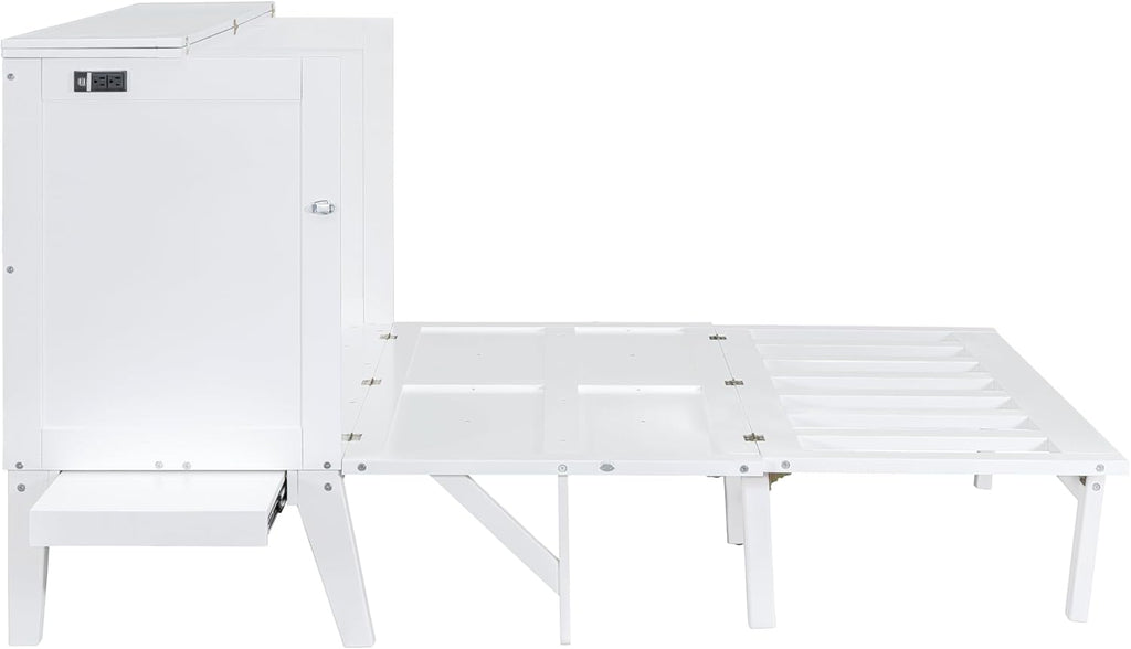 Queen Murphy Bed with Desk, Shelves, and Charging Station B221925