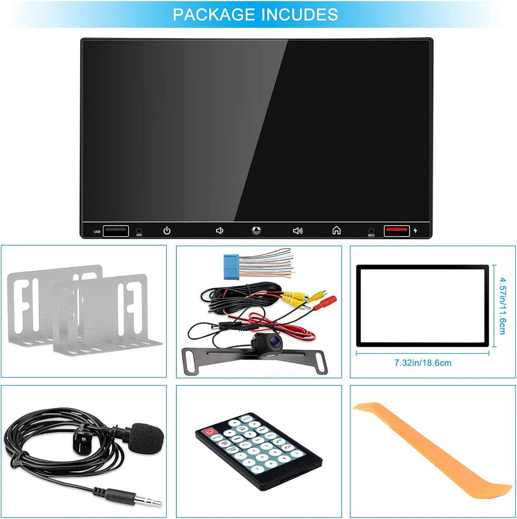 Double Din Car Stereo with 7 Inch Touchscreen, Carplay and Android Auto C339