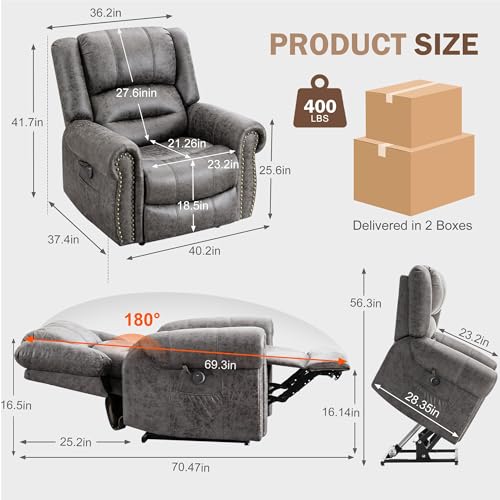 Power Lift Recliner Chair with Massage and Heat for Elderly U998