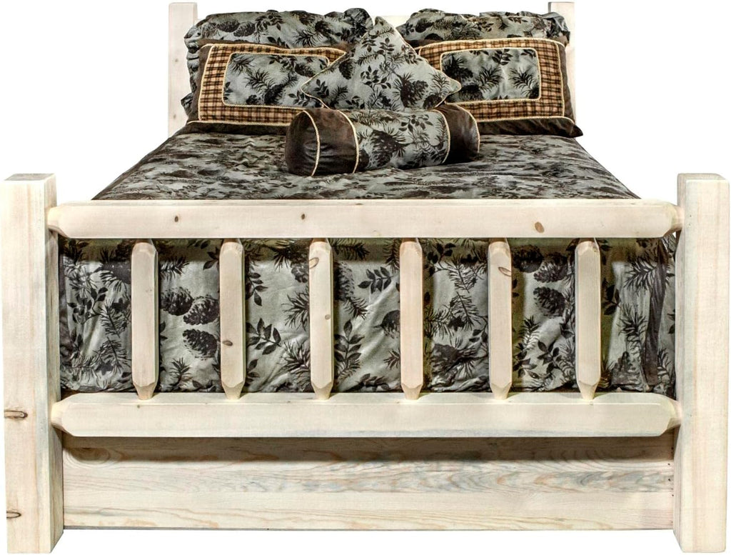 Twin Bed with Storage, Clear Lacquer Finish Q4129