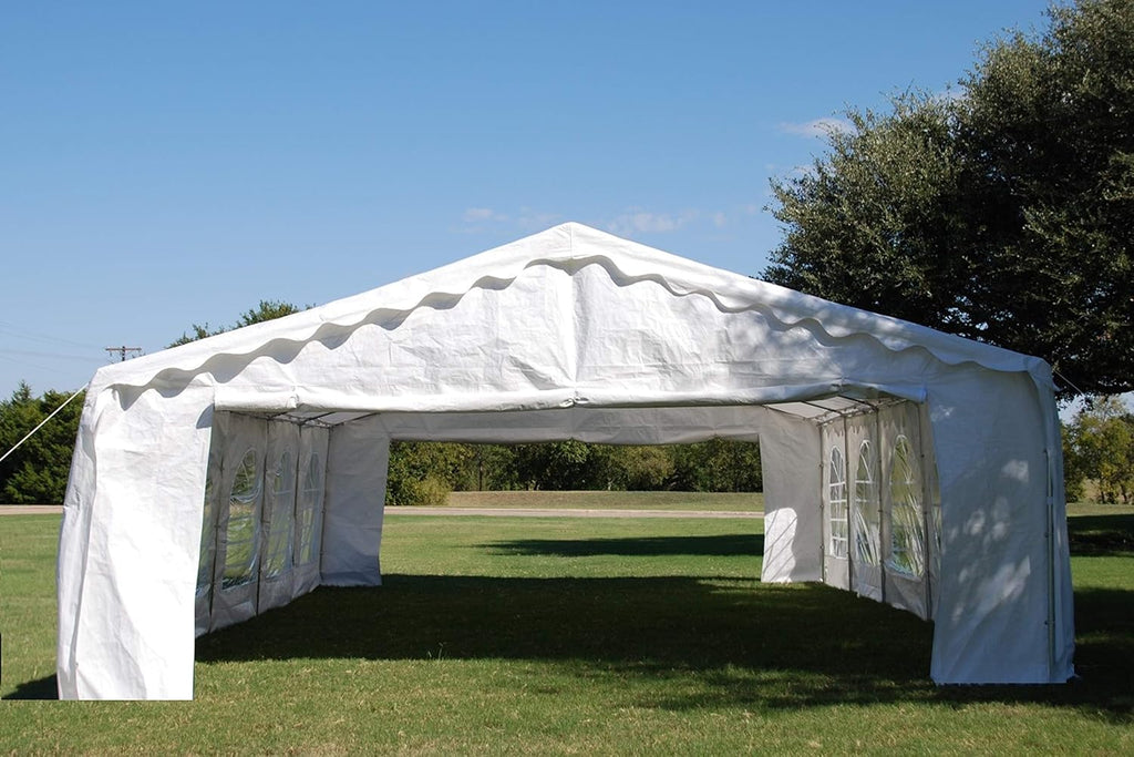 32'x20' PE Party Tent with Waterproof Top and Removable Sidewalls M19994