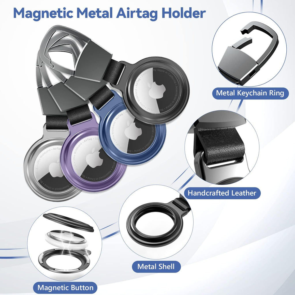 4 Pack AirTag Holder with Anti-Lost Keyring for Luggage Z560