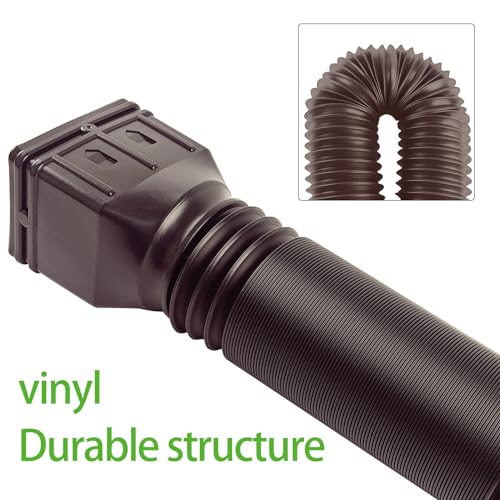 Gutter Downspout Extension Flexible, Expandable 21 to 60 Inches, Brown, 3 Pack J439478