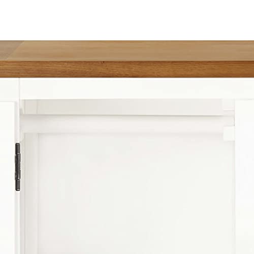 Solid Oak Wood Wardrobe with Hanging Rod and Drawers N672551