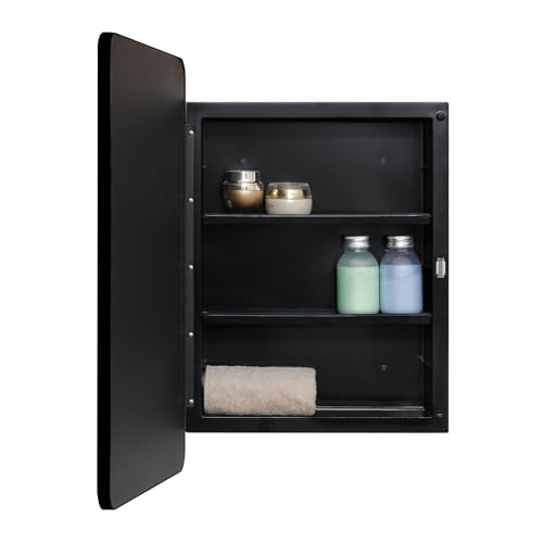 Black Beveled Edge Medicine Cabinet, 16 x 24 Inch H110573