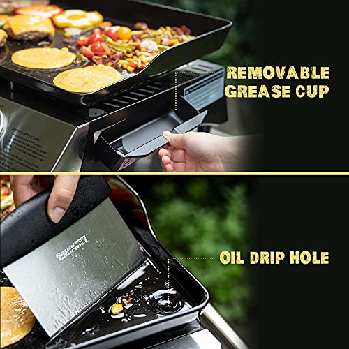 3-Burner Portable Gas Grill Griddle for Camping and Tailgating E48818