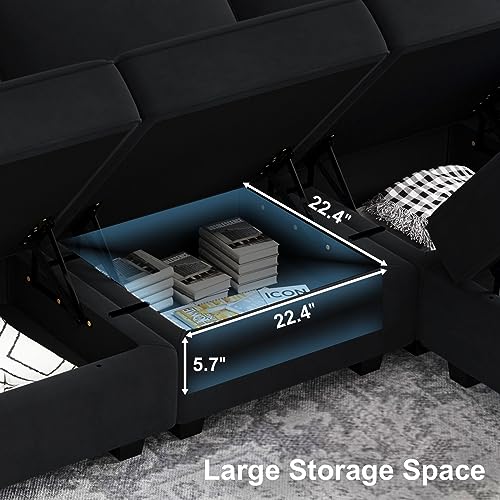 Modular Sectional Sofa with Storage and Ottoman Z81815