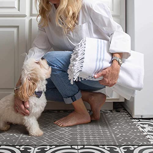 Boho Kitchen Mat Set of 2, Non Skid Washable, Rubber Backing X77176