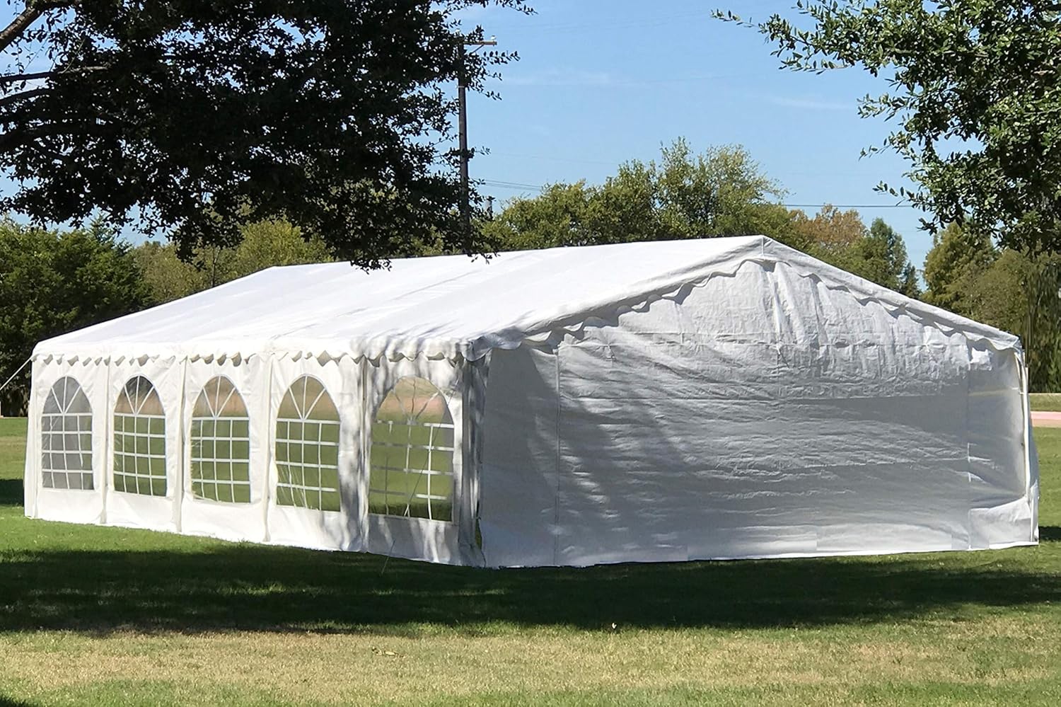32'x20' PE Party Tent with Waterproof Top and Removable Sidewalls M19994