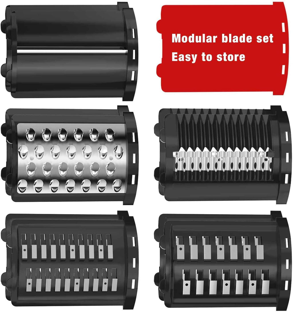 Slicer Shredder Attachment for Stand Mixer with 5 Blades, Cheese Grater, Vegetable Salad Maker P608
