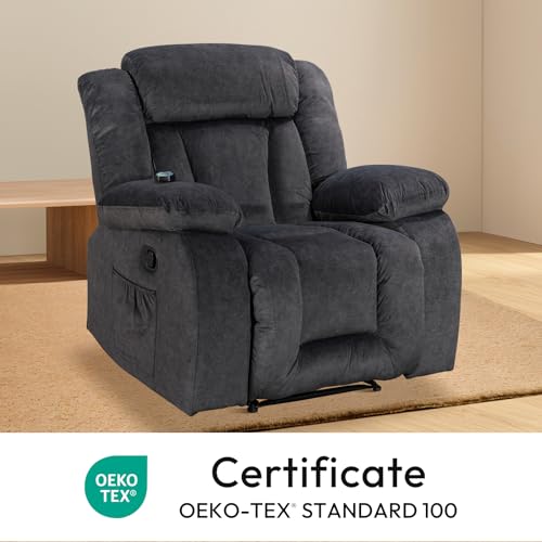 Oversized Rocker Recliner with 360 Degree Swivel, Soft Modern Living Room Chair P359