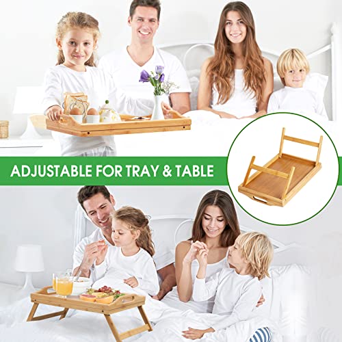 Bamboo Bed Tray Table with Foldable Legs and Handles for Sofa, Bed, Eating, Working F520