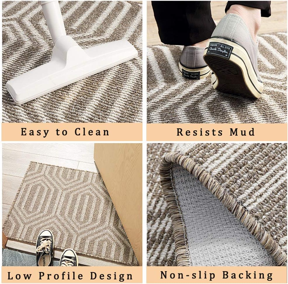 Gray Indoors Doormat 24 x 36 Inch Washable Non Slip Entry Rug D509401