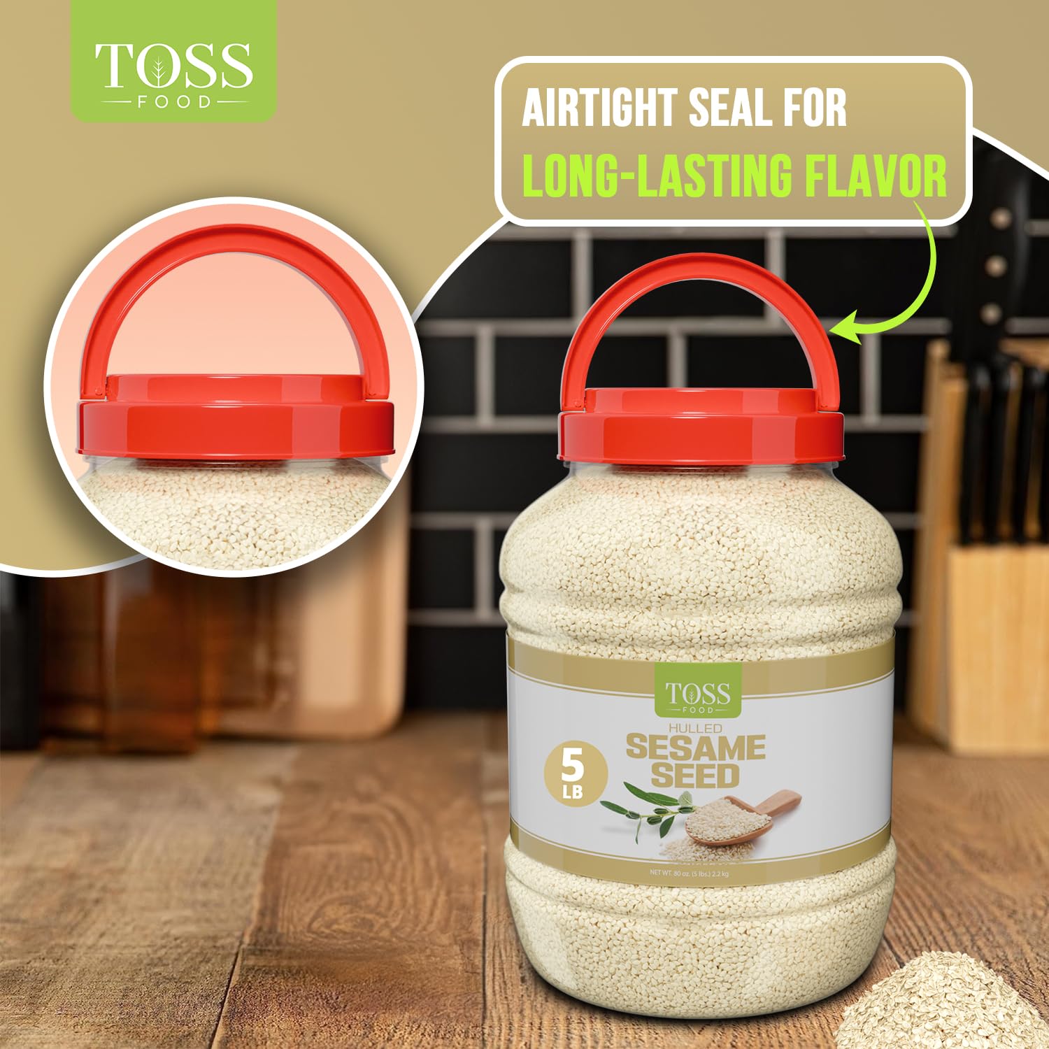 Hulled Sesame Seeds 5 LB Container X325972