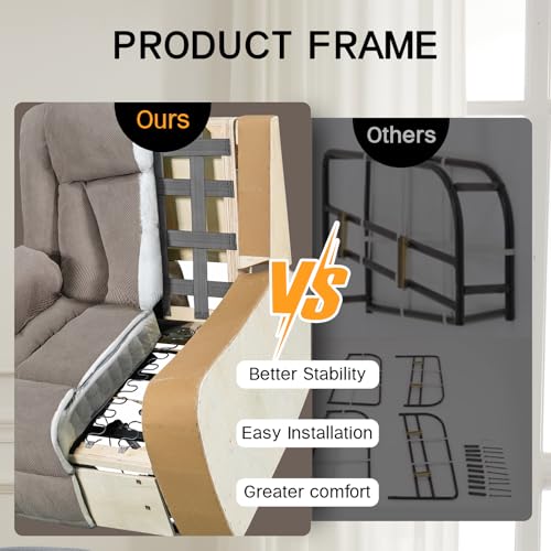 Oversized Rocker Recliner with 360 Degree Swivel, Soft Modern Living Room Chair P359