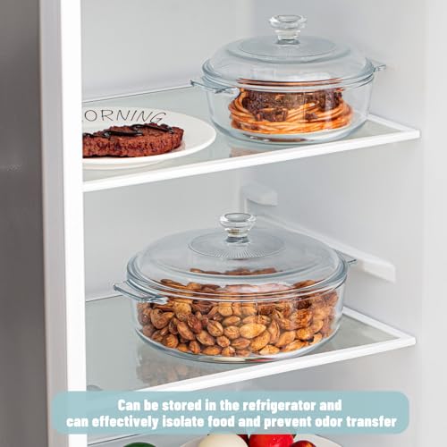 Glass Casserole Dish with Lid, Oven Safe, 2-Piece Set T97917