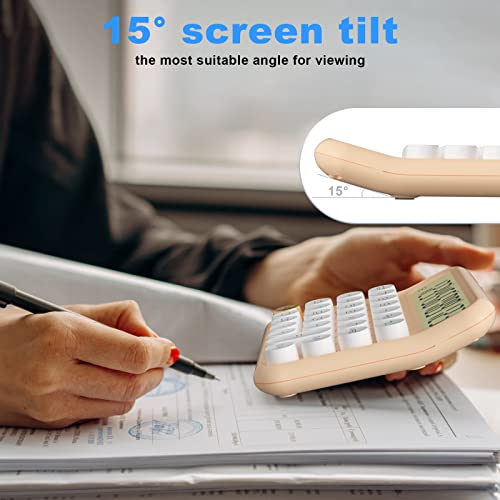 Mechanical Calculator 12 Digit 5-Inch LCD Display, Big Buttons, 15° Tilt Screen I84657
