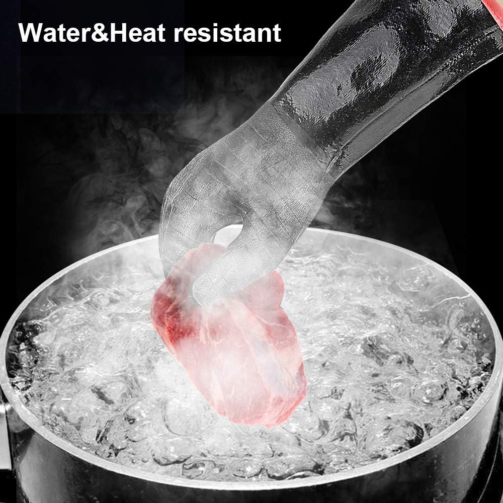 Extreme Heat Resistant Grill Gloves, Waterproof Long Sleeve, Fireproof Oil Resistant, 14-Inch T99425