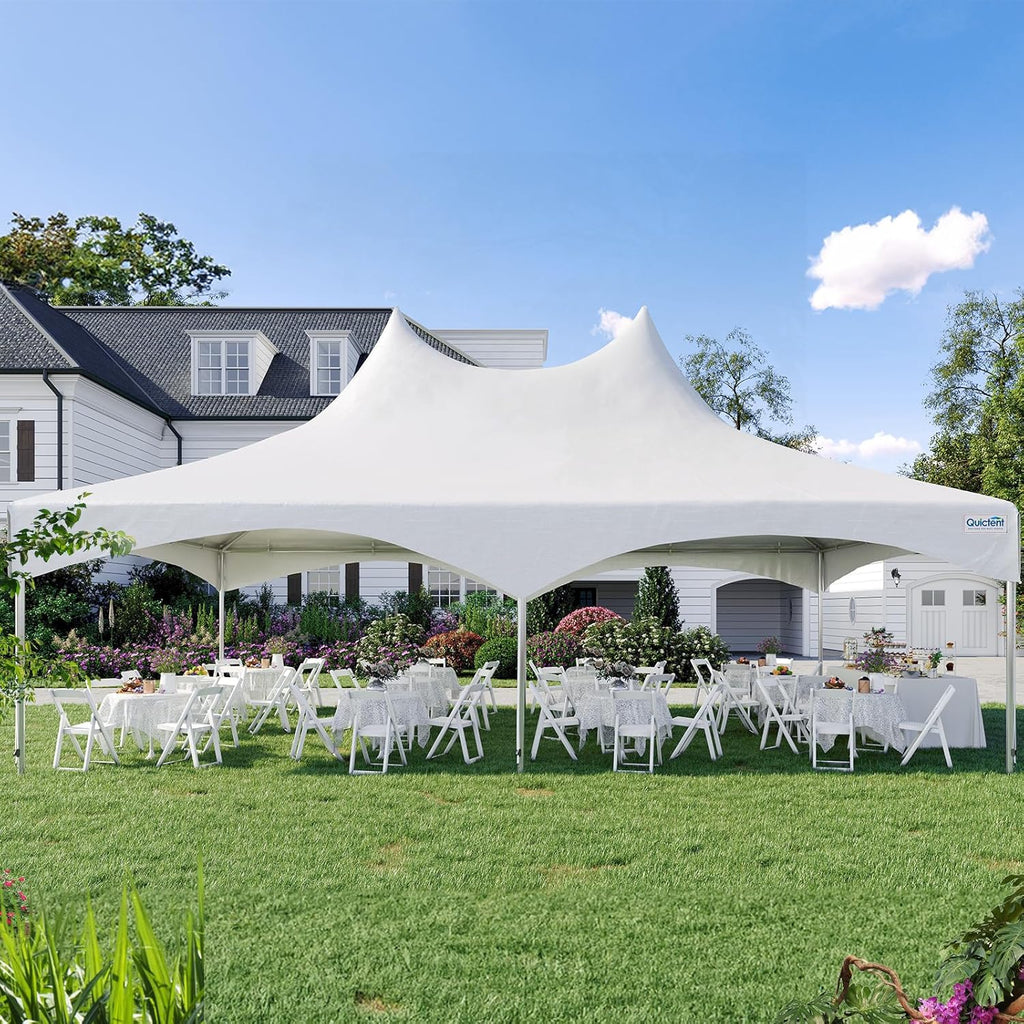 20x30ft Outdoor Party Tent Heavy Duty Canopy Fire Retardant White Vinyl Y615207
