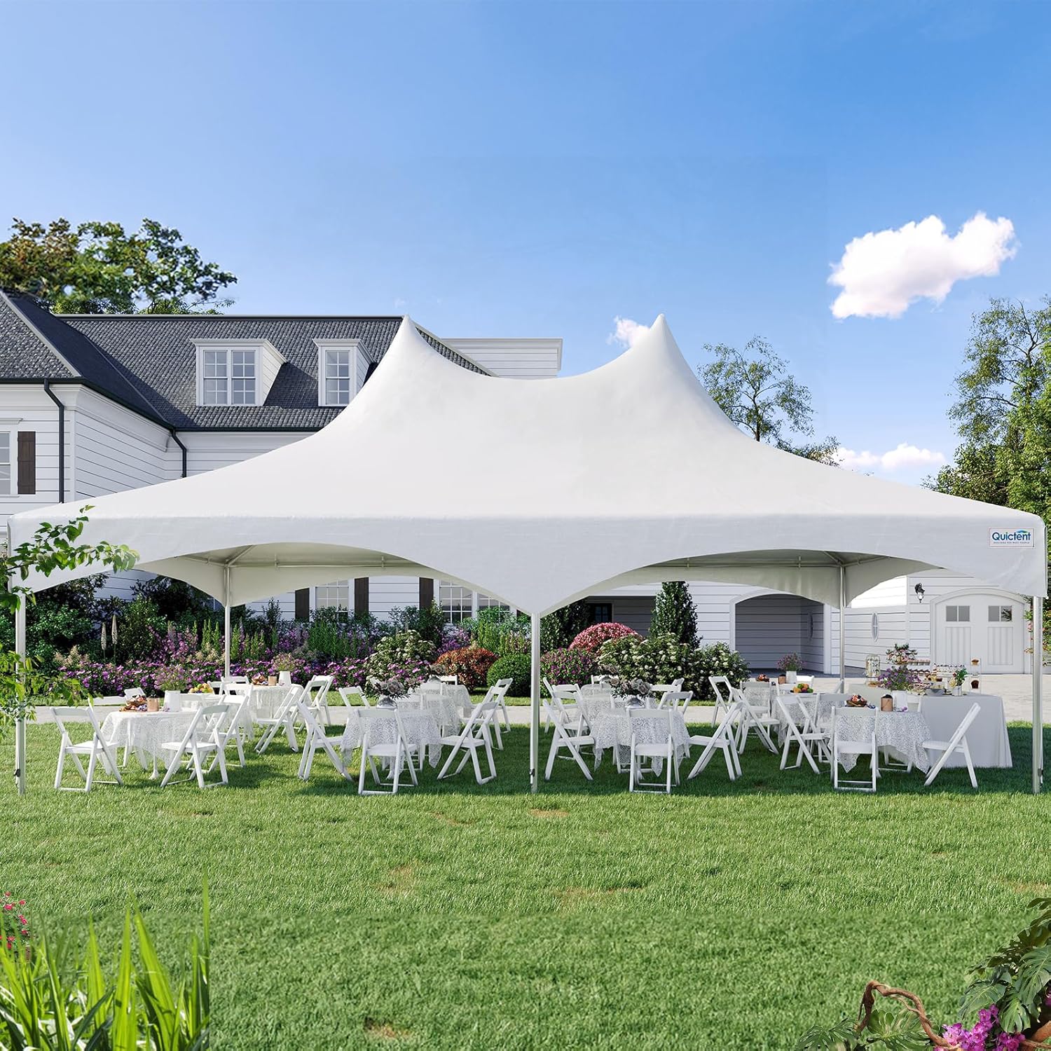 20x30ft Outdoor Party Tent Heavy Duty Canopy Fire Retardant White Vinyl Y615207