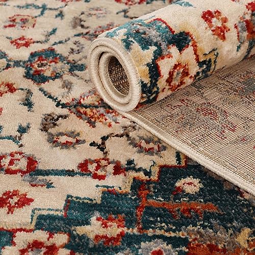 Indoor Area Rug or Runner, Patchwork Rustic Leaves Floor Decor, Soft Plush, 4ft x 6ft U1058