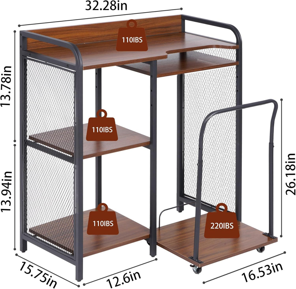 Printer Stand with Storage, 3 Tier Adjustable Rack for Home Office D7263