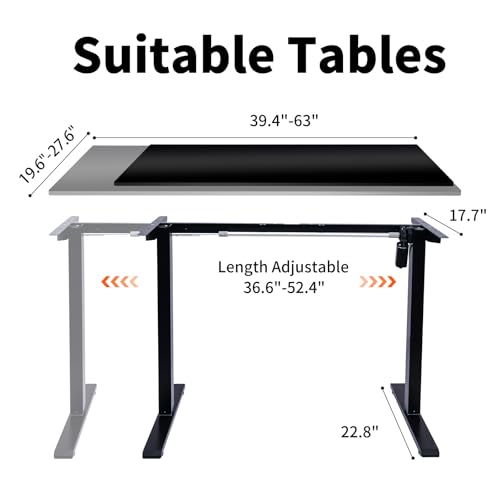 Height Adjustable Electric Standing Desk Frame for Home Office U196139