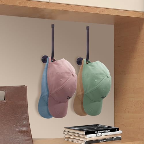 Hat Racks for Baseball Caps, Wall Mount Holder, Holds 20 Caps, Black O974144