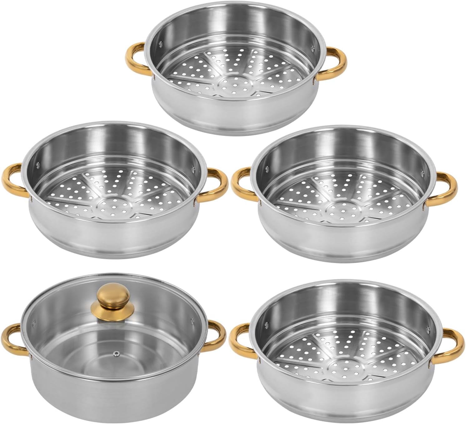 26cm Stainless Steel Steamer Pot with Glass Lid T7692