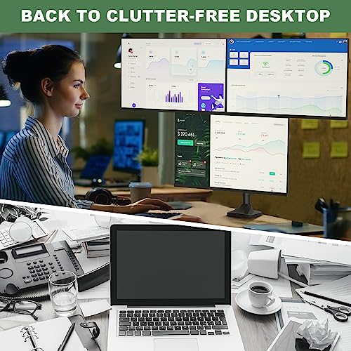Triple Monitor Desk Mount for Three Flat or Curved Screens up to 27 Inch, VESA 75x75/100x100mm E3141