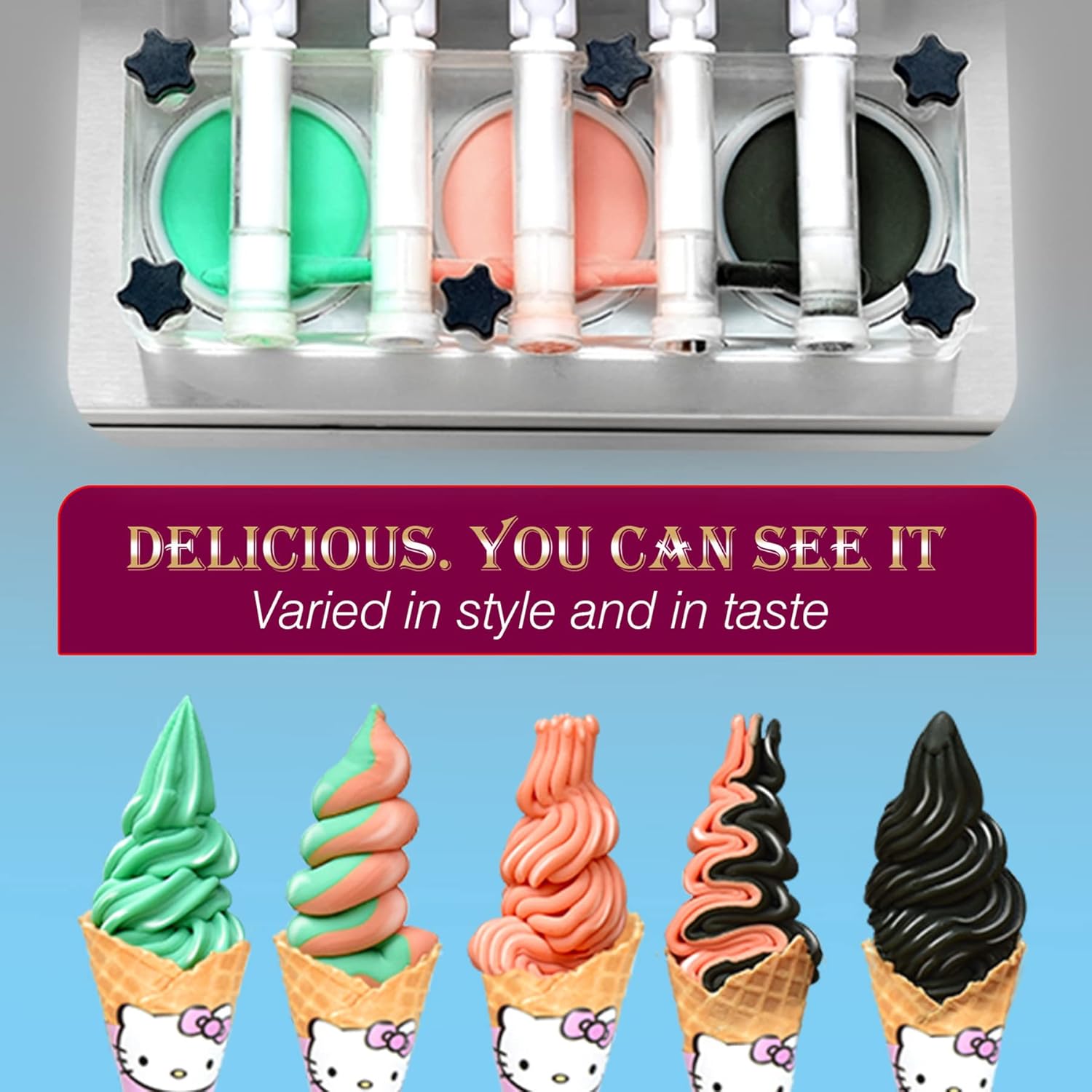Soft Serve Ice Cream Maker, 5 Flavors with Transparent Door Q43633