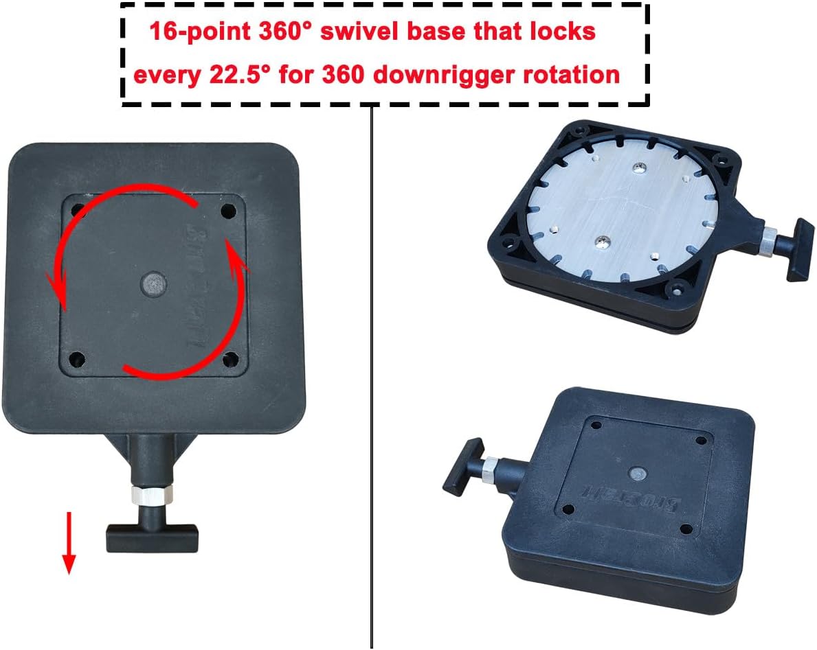 Aluminum Downrigger Bracket with Swivel Base for Boat Track Systems B800