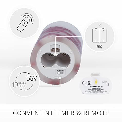 Flameless LED Candle with Moving Flame, Unscented Pillar with Timer H99010