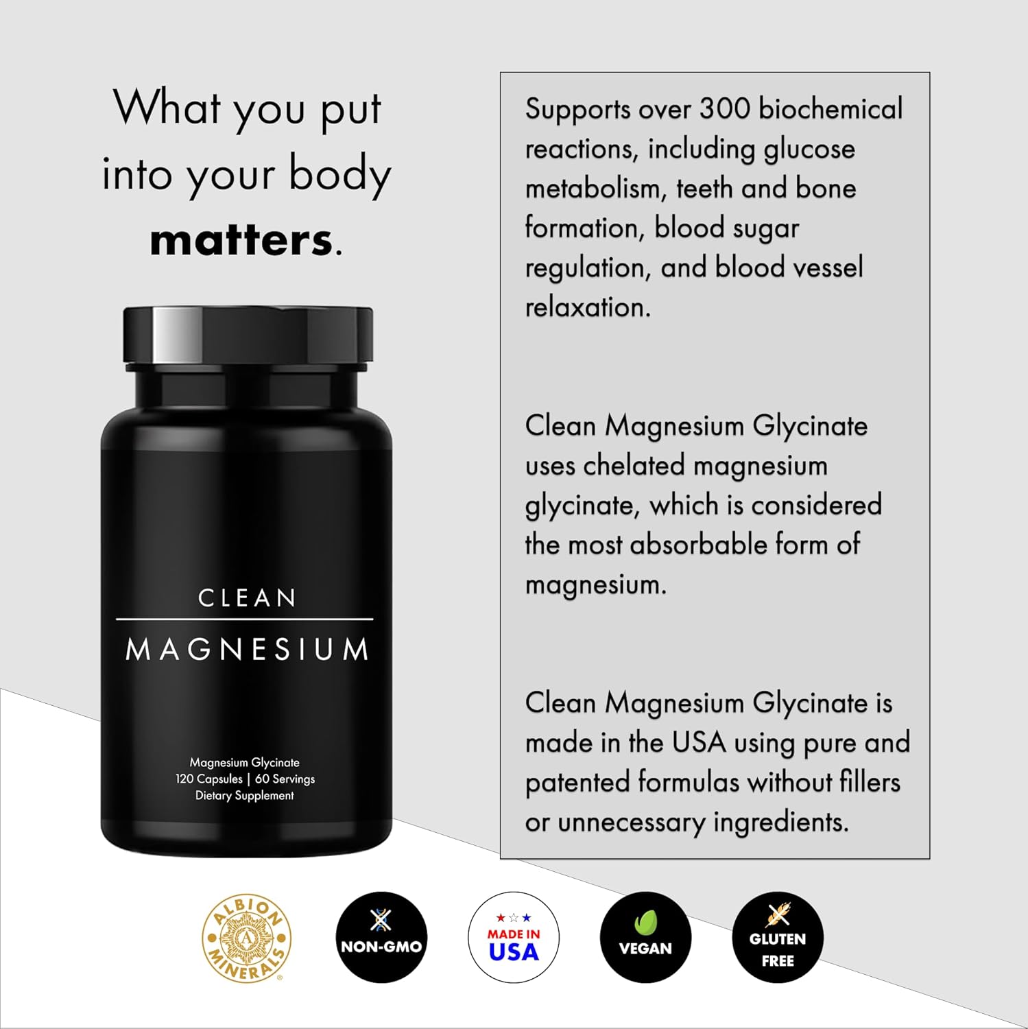 Magnesium Glycinate 400mg Chelated for Sleep, Heart, Muscle, and Stress Support, 120 Capsules K4782