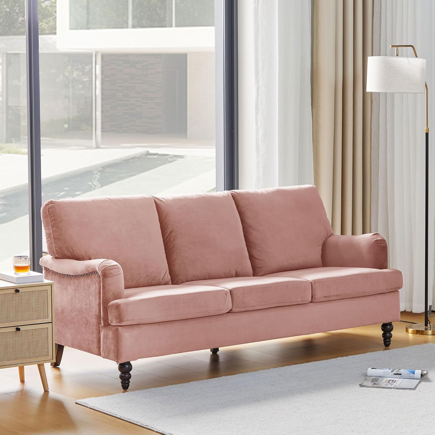Velvet 3 Seater Sofa for Living Room L2354