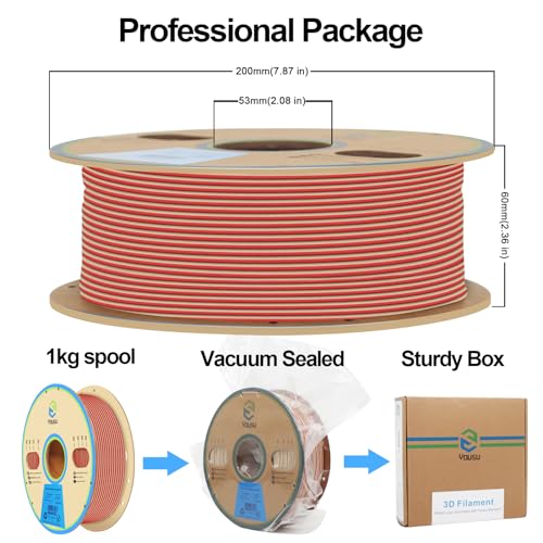 Dual Color Wood PLA Filament 1.75mm, Multicolor 3D Printer Filament V666