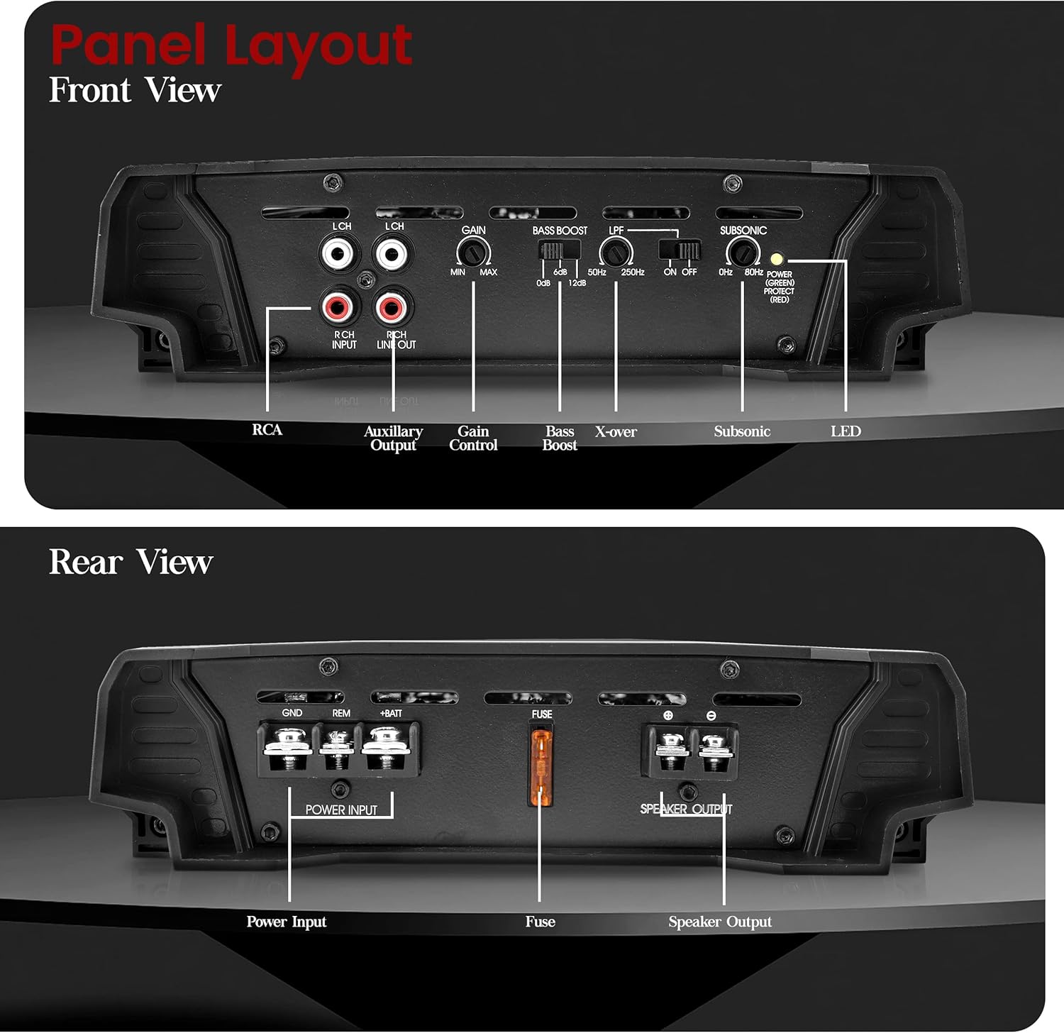 Car Amplifier Monoblock, 1 Channel, 3000 Watt, 2 Ohm D664130