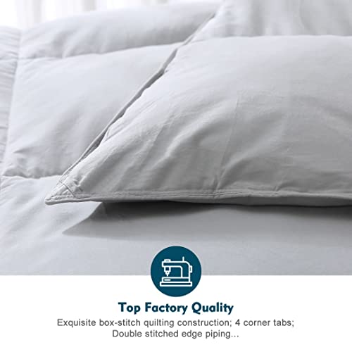 Organic Cotton Quilted King Comforter, Medium Warm All Seasons, Ivory White U82047