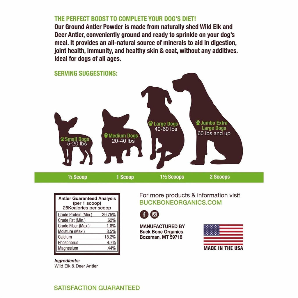 Ground Wild Elk and Deer Antler Powder for Dogs U428