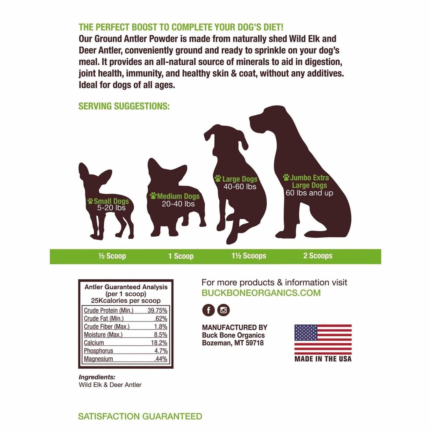 Ground Wild Elk and Deer Antler Powder for Dogs U428
