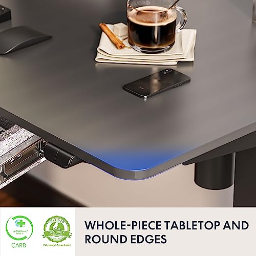 Standing Desk with Drawer Electric Sit Stand Desk, 48 x 24 Inches Desktop, Adjustable Height Q557747