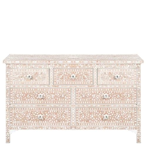 Hand Painted Wooden Chest of Drawers with Floral Design W355592