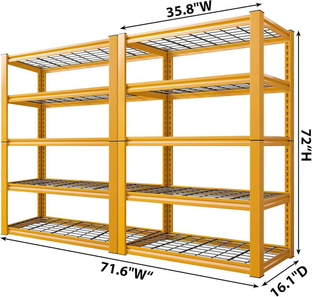 Heavy Duty 5-Tier Garage Shelving Unit, Adjustable Metal Storage Rack W740935