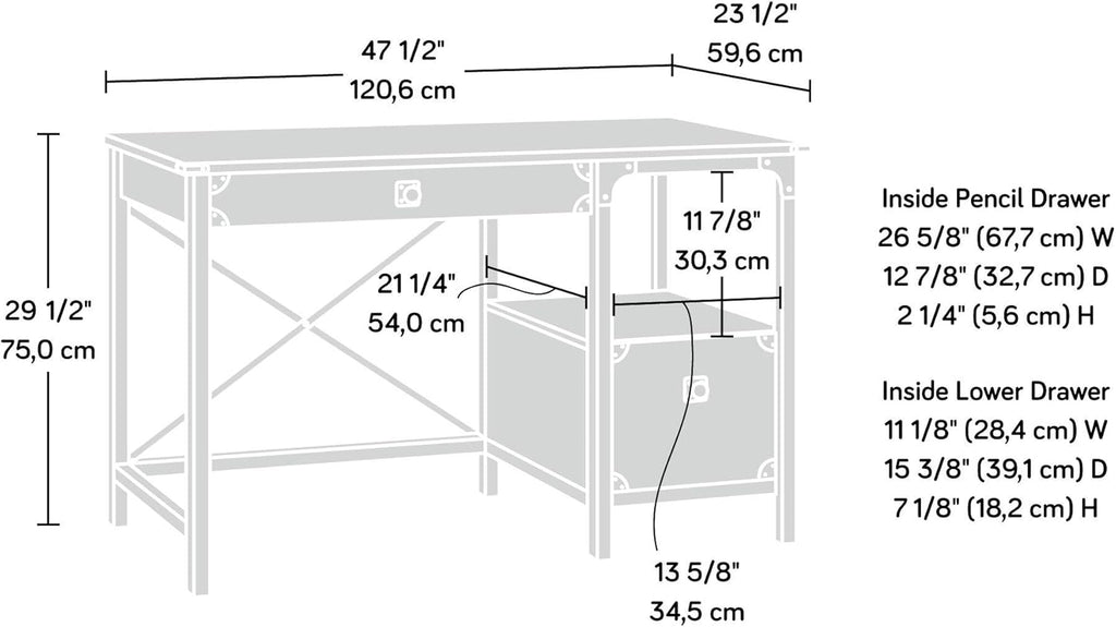 Steel River Desk, Carbon Oak Finish E666618