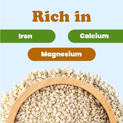 Organic Hulled Sesame Seeds, 1 Pound, Raw, Non-GMO, Vegan F943
