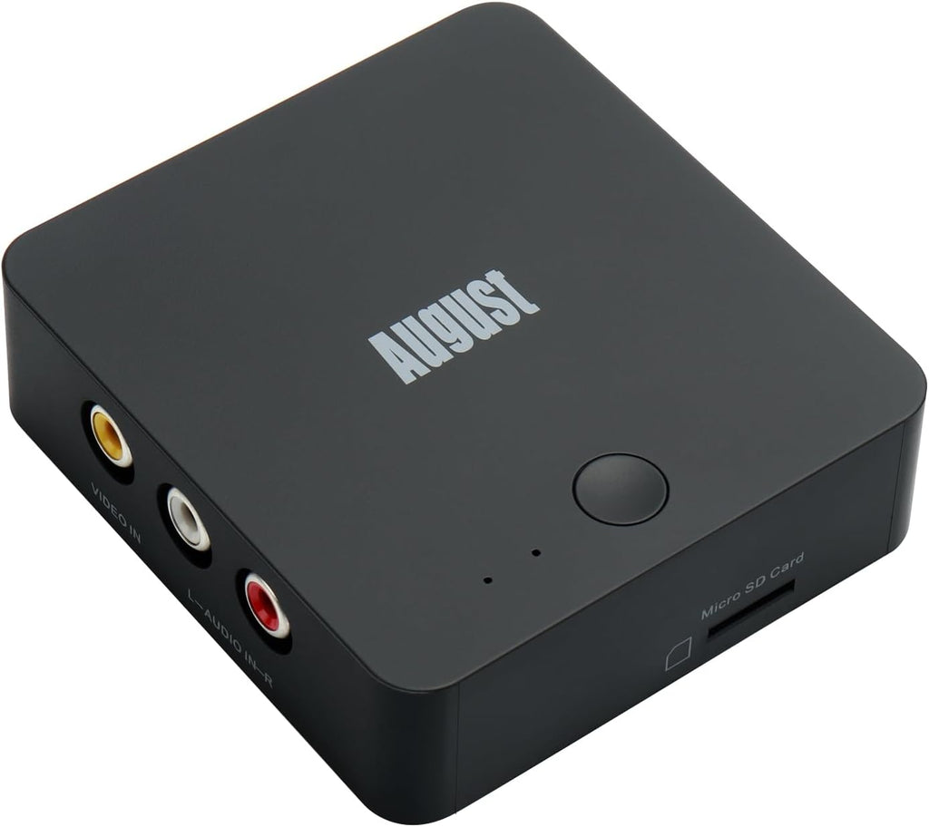 Video Capture Card Without PC - August VGB400 - Transfer Video VHS to Digital Conversion, DVD Player, Camcorder via RCA/SCART - Simple Controls with HDMI Output, Record to Micro SD or USB Max 64GB