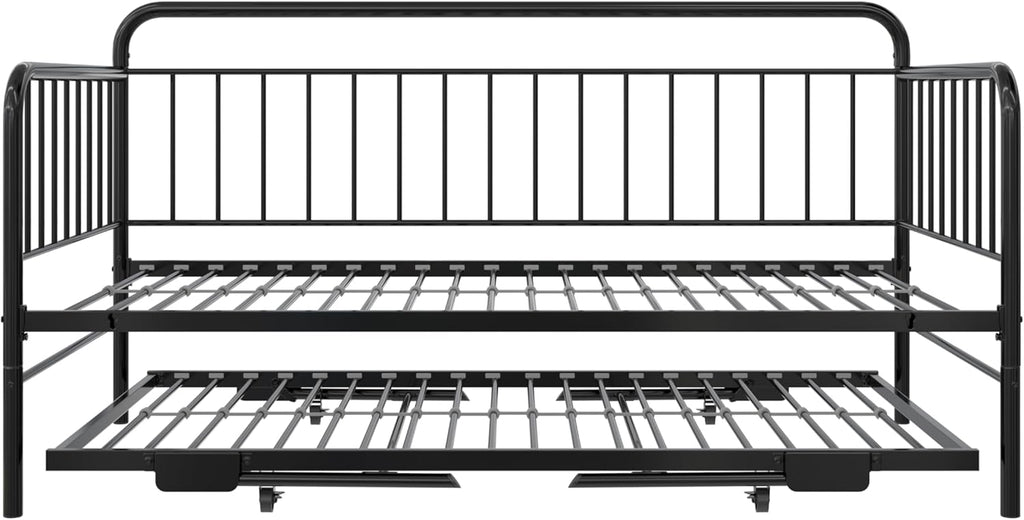 Metal Daybed with Pop Up Trundle Bed, Twin, Black W1027