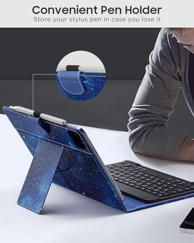 Universal Tablet Case with Wireless Bluetooth Keyboard and Pen Holder W895976